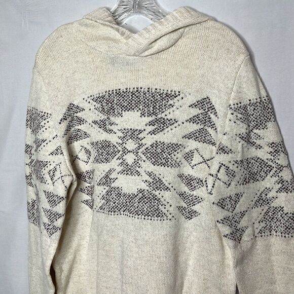 American Eagle Men’s Beige Fair Isle Hooded Sweater. Size Small. - Picture 2 of 8